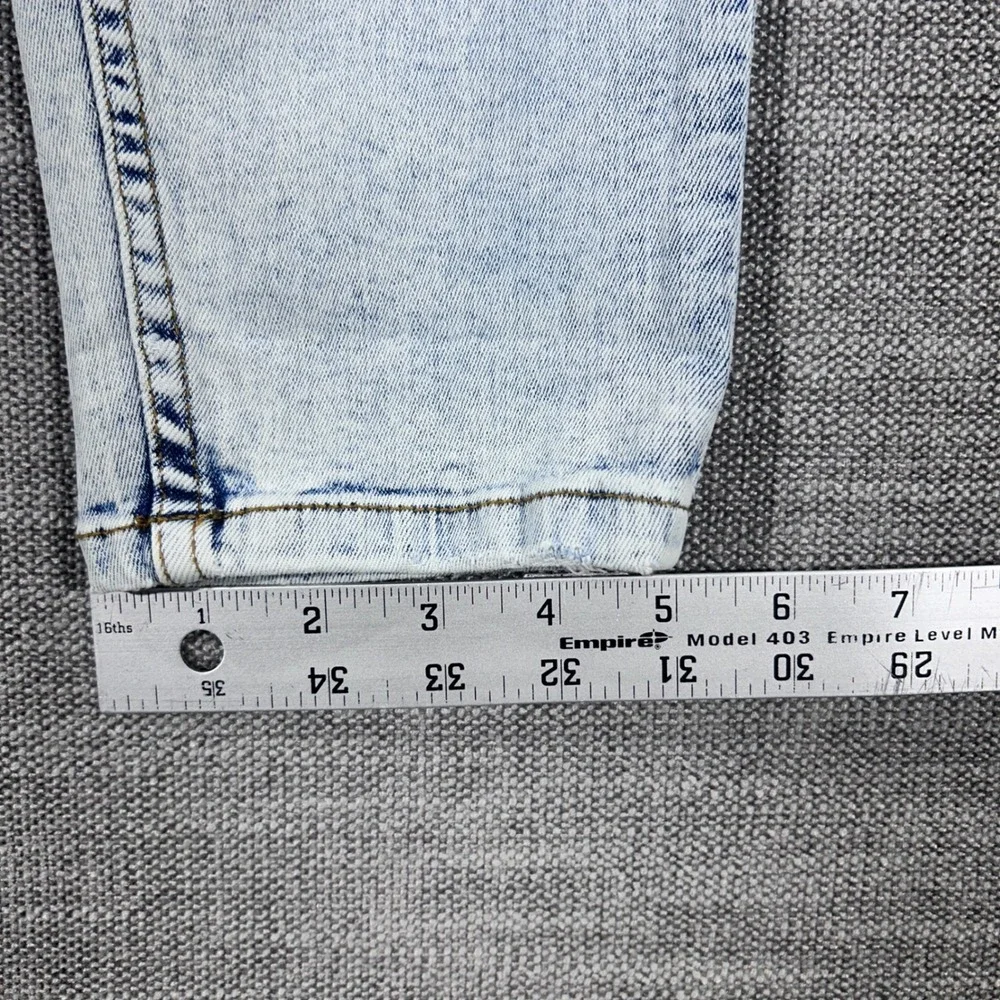 Zara Skinny Cropped Jeans Mens 32 Light Wash Blue NEW Distressed Ripped Tapered
